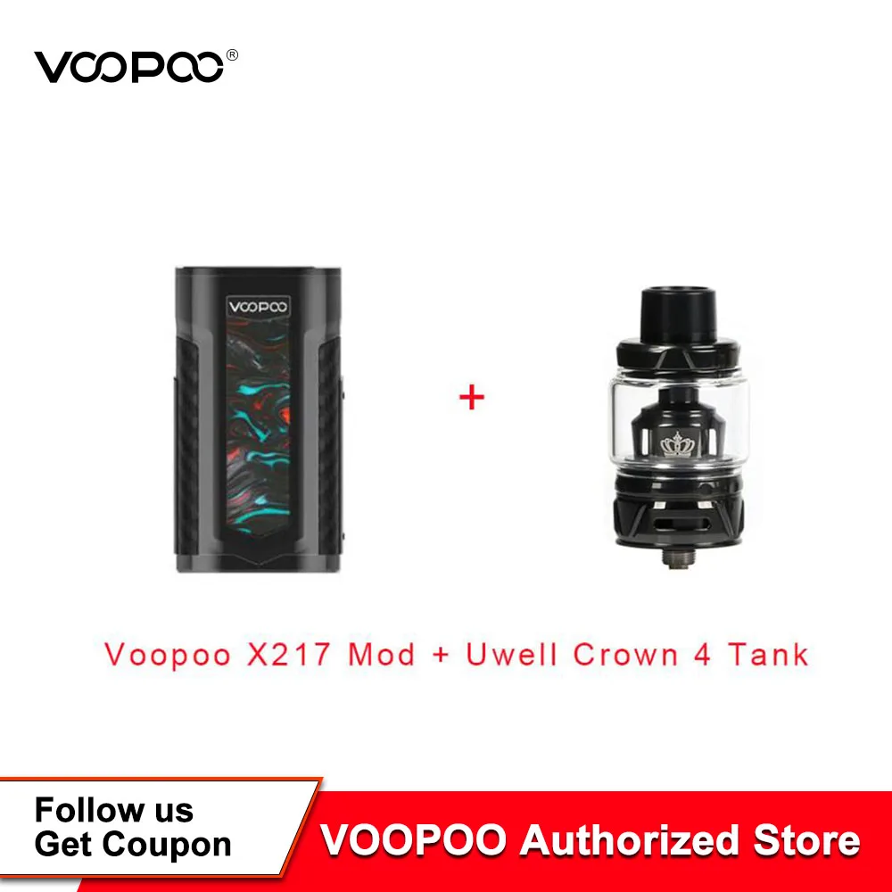 Горячие VOOPOO X217 коробка мод 217 Вт TC электронная сигарета Vape GENE.FAN чип TFT IPS HD экран
