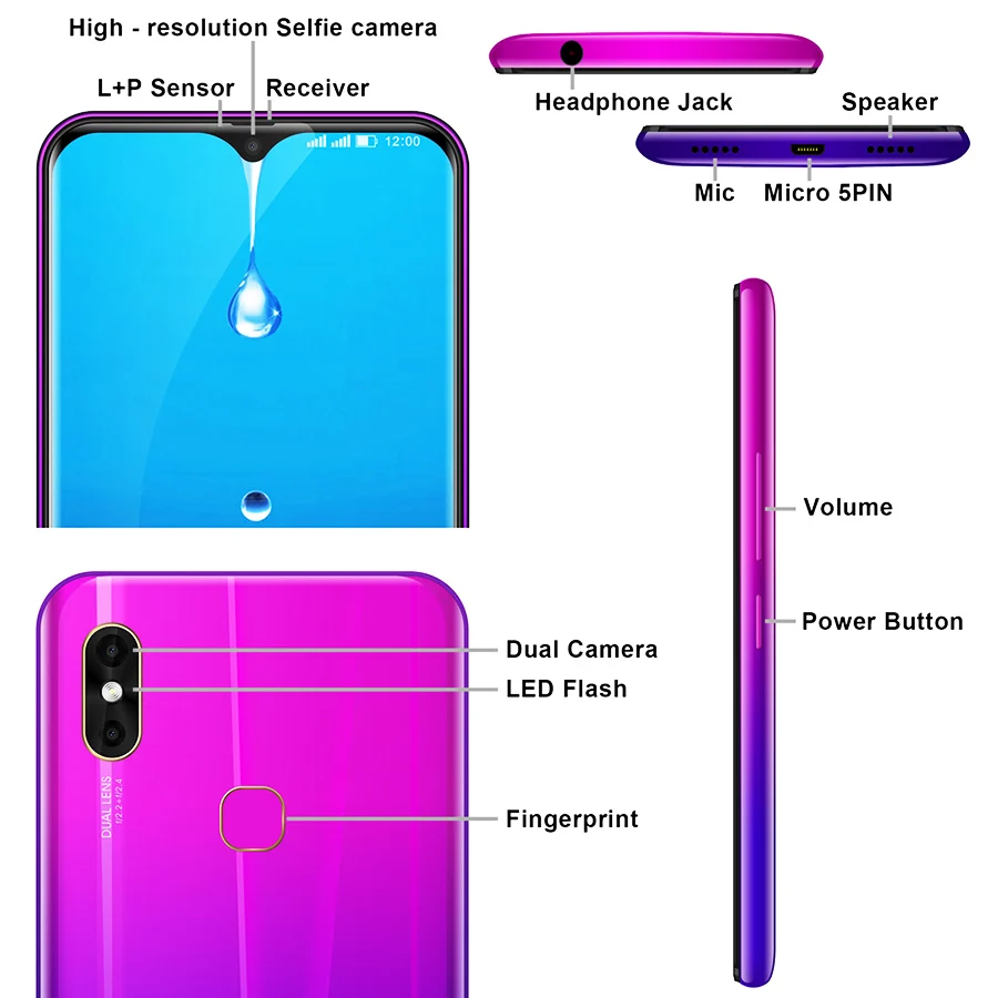 Мобильный телефон LEAGOO M13 4 ГБ ОЗУ 32 ПЗУ Android 9.0 6 1 дюймовый экран Waterdrop MTK6761 четыре