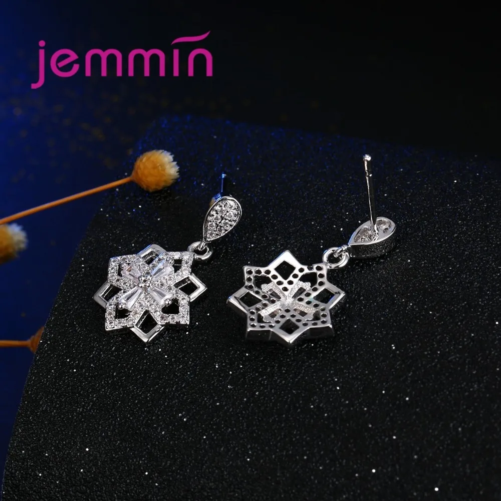 

Cross Design 925 Sterling Silver Jewelry Sets For Wedding Engagement Accessory Fine CZ Crystal Drop Earrings Necklace Set