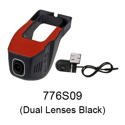 SINOSMART Novatek 96658 SONY IMX323 Универсальный Wifi DVR для Toyota/Chevrolet/Ford/Nissan/hyundai регулируемый угол управления с помощью приложения - Название цвета: S09 Dual lenses