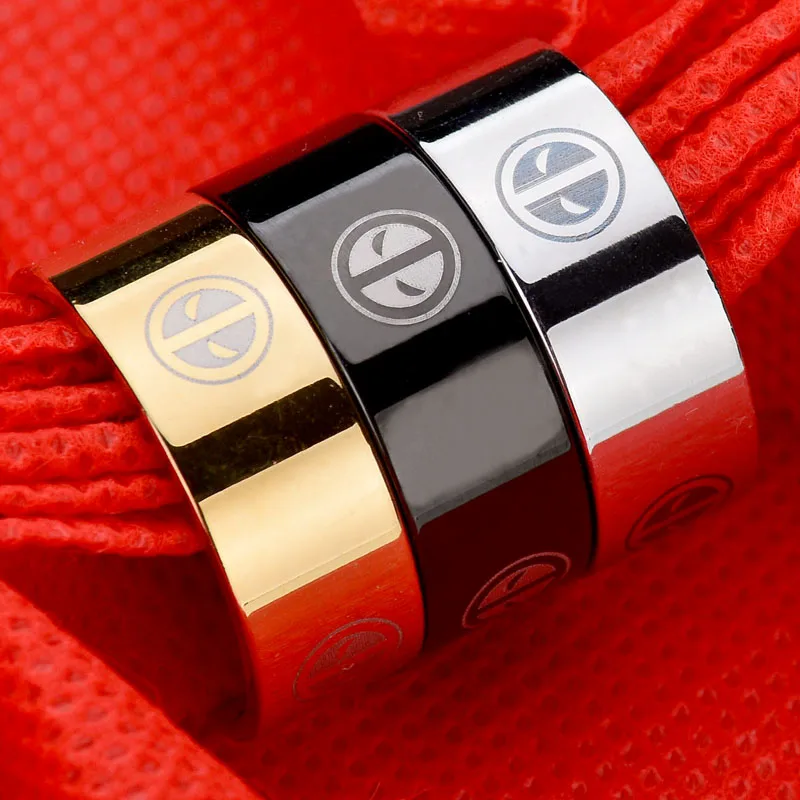 Новое поступление 8 мм Ювелирные изделия из нержавеющей стали кольцо &quotДэдпул&quot