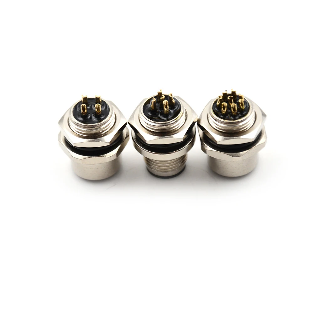 4 5 8Pin Male/Female Sensor Connector Flange Socket M12 A Type Panel Back Mount Threaded Coupling | Обустройство дома