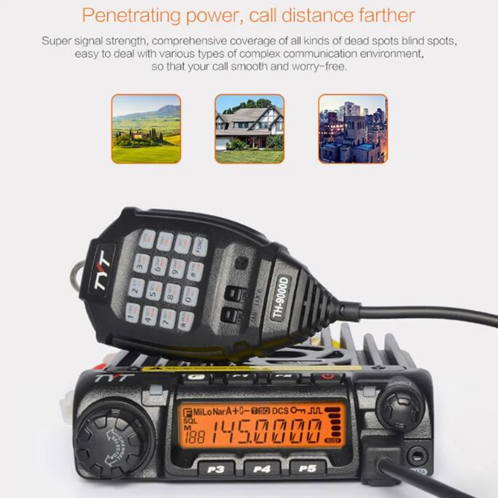Последняя версия TYT TH-9000D мобильное радио VHF136-174MHz или UHF400-490MHz Walkie Talkie 60 Вт/45 Вт TH9000D