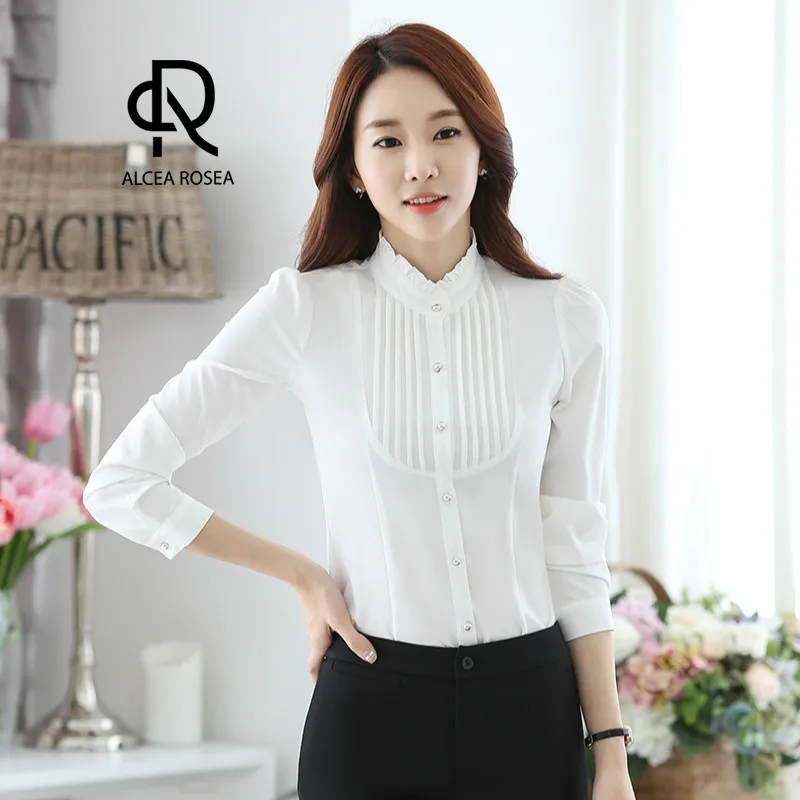 Штокроза розовая Женская блузка с длинным рукавом Офисная OL Стильная однотонная