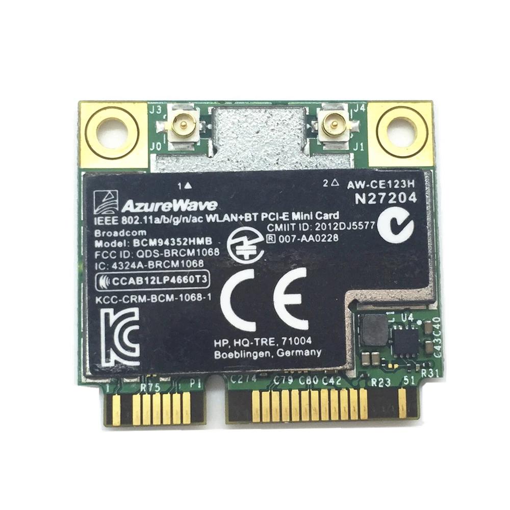 Для HP Broadcom BCM94352HMB 4352 AW CE123H WiFi + Bluetooth BT 4 0 867 Мбит/с Карта 802.11ac SPS 724935 001|card card|bluetooth