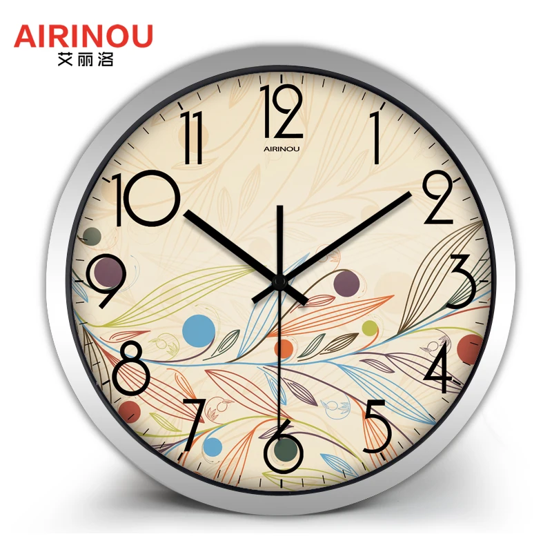 Airinou простые кварцевые настенные часы эскиз пасторальные листья новый свежий и