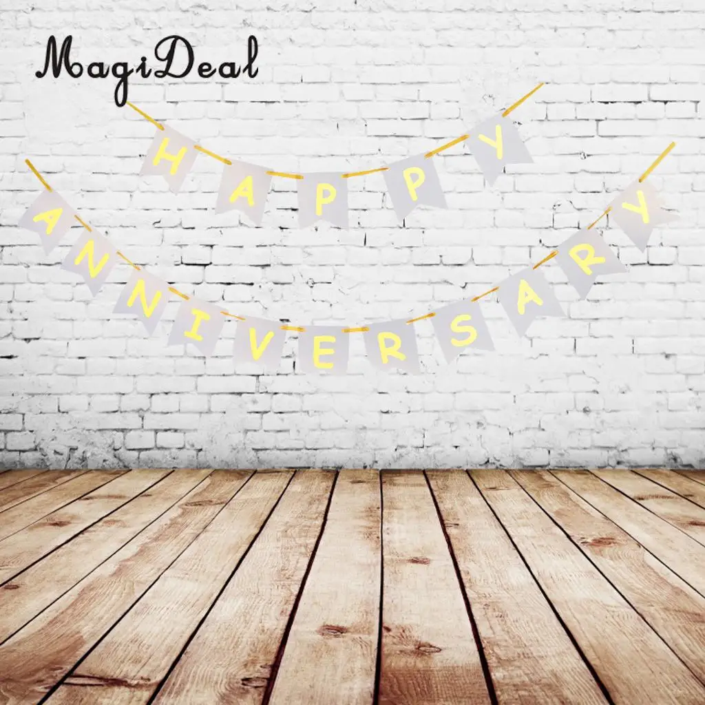 MagiDeal Happy Anniversary бумажный баннер знак гирлянды домашние подвесные украшения для