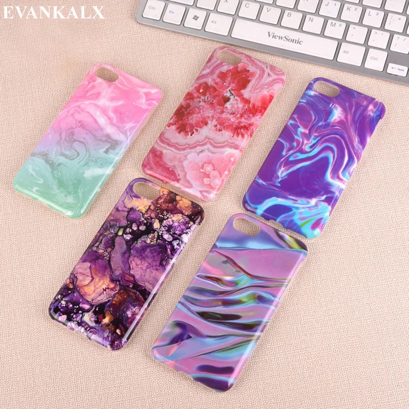 EVANKALX For iPhone 7 8 Case Fashion Full edge Protection Marble Stone Colorful Soft Coque Phone 6 6s Plus |