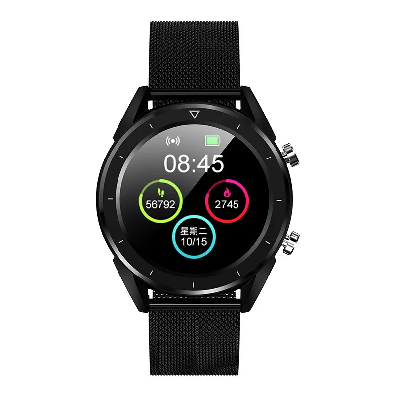 Black steel strip DT28 smartwatch IP68 Водонепроницаемые часы ЭКГ монитор сердечного ритма фитнес-трекер на запястье смарт-ремешок спортивные часы - Цвет: Black steel strip