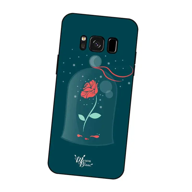 P013 Beauty Beast Rose Black Silicone Case Cover For Samsung Galaxy S5 S6 S7 S8 S9 S10 5G S10E S11 S11E Lite Edge Plus |
