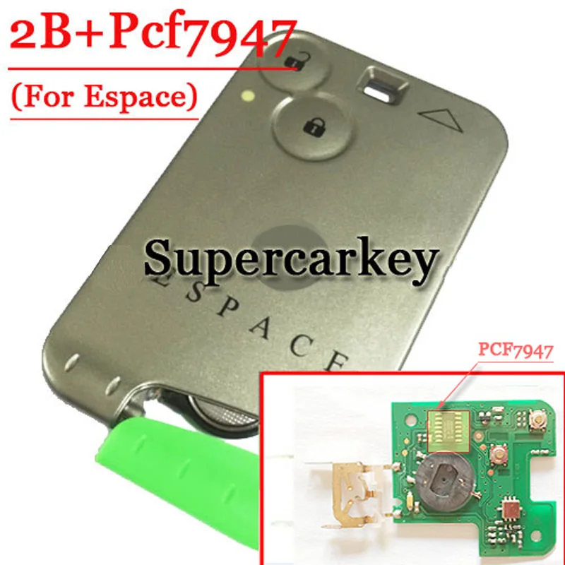 XNRKEY 2 кнопки дистанционного карты PCF7947 чип для Renault Espace с 433 МГц|chip|chip card |
