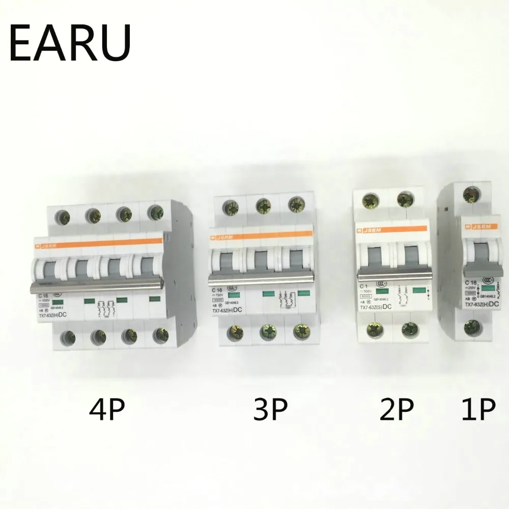 4P 32A DC 1000V Circuit Breaker MCB for PV Solar Energy Photovoltaic System Battery C curve CB Certificated Din Rail Mounted |