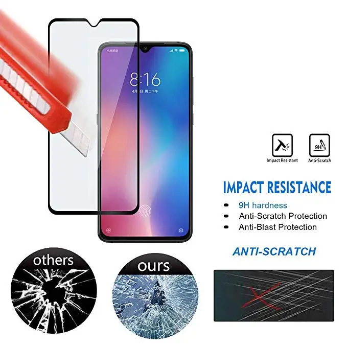 Для Xiaomi mi 9 SE 9SE полное покрытие Закаленное стекло Защитная пленка Клей закаленное