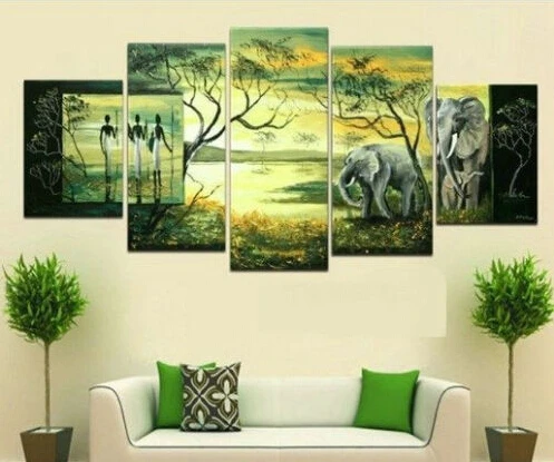 

MODERN ABSTRACT Home WALL ART OIL PAINTING ON CANVAS africa landscape free shipping no framed
