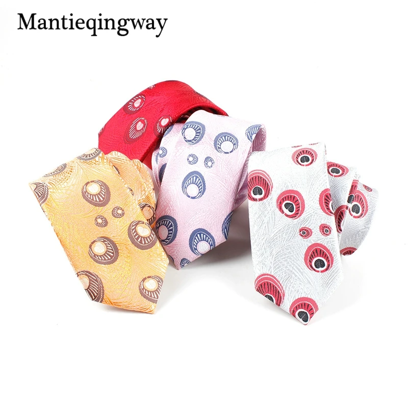 Мужской галстук Mantieqingway 6 см жаккардовый из полиэстера для мужчин приталенный