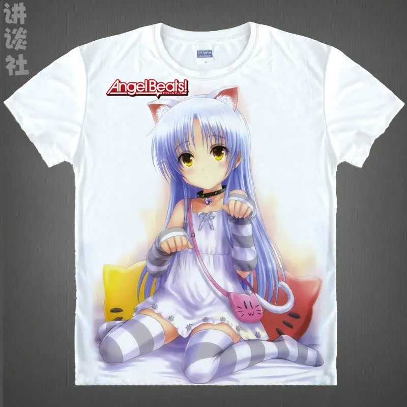 Angel Beats футболка ангельская рубашка Для Мужчин's Объёмный рисунок (3D принт)