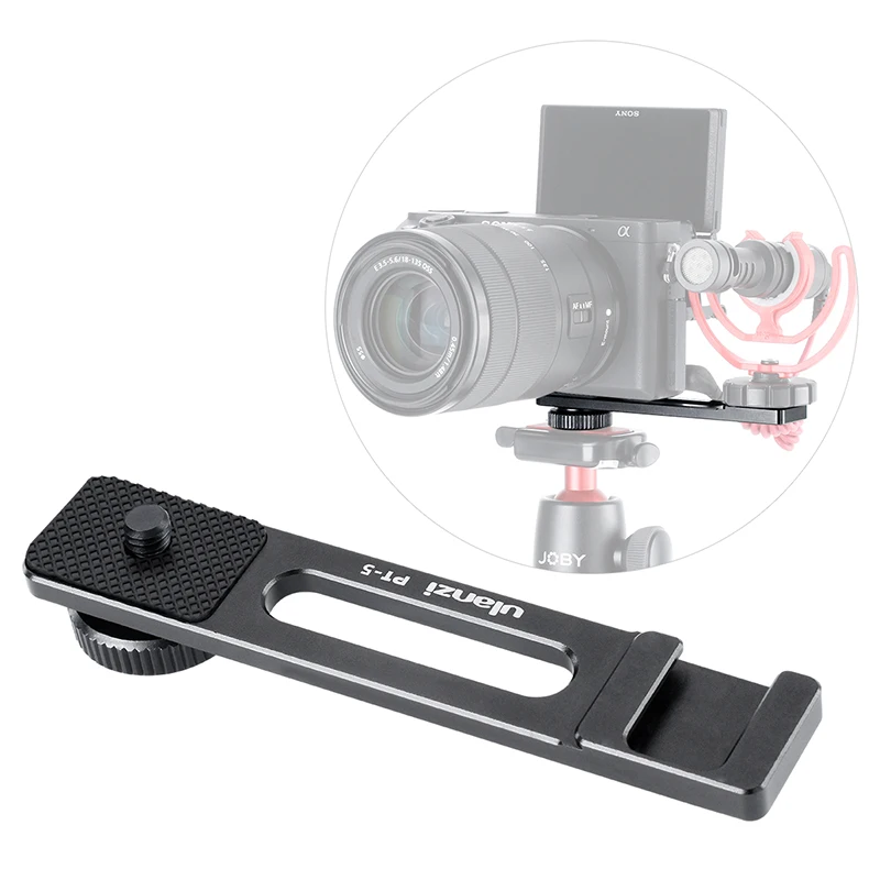 

Tripod Adapter PT-5 Vlogging Microphone Mount Bracket Mount Stand Extension Bar Plate for SONY A6400 A6500 A6300 Camera