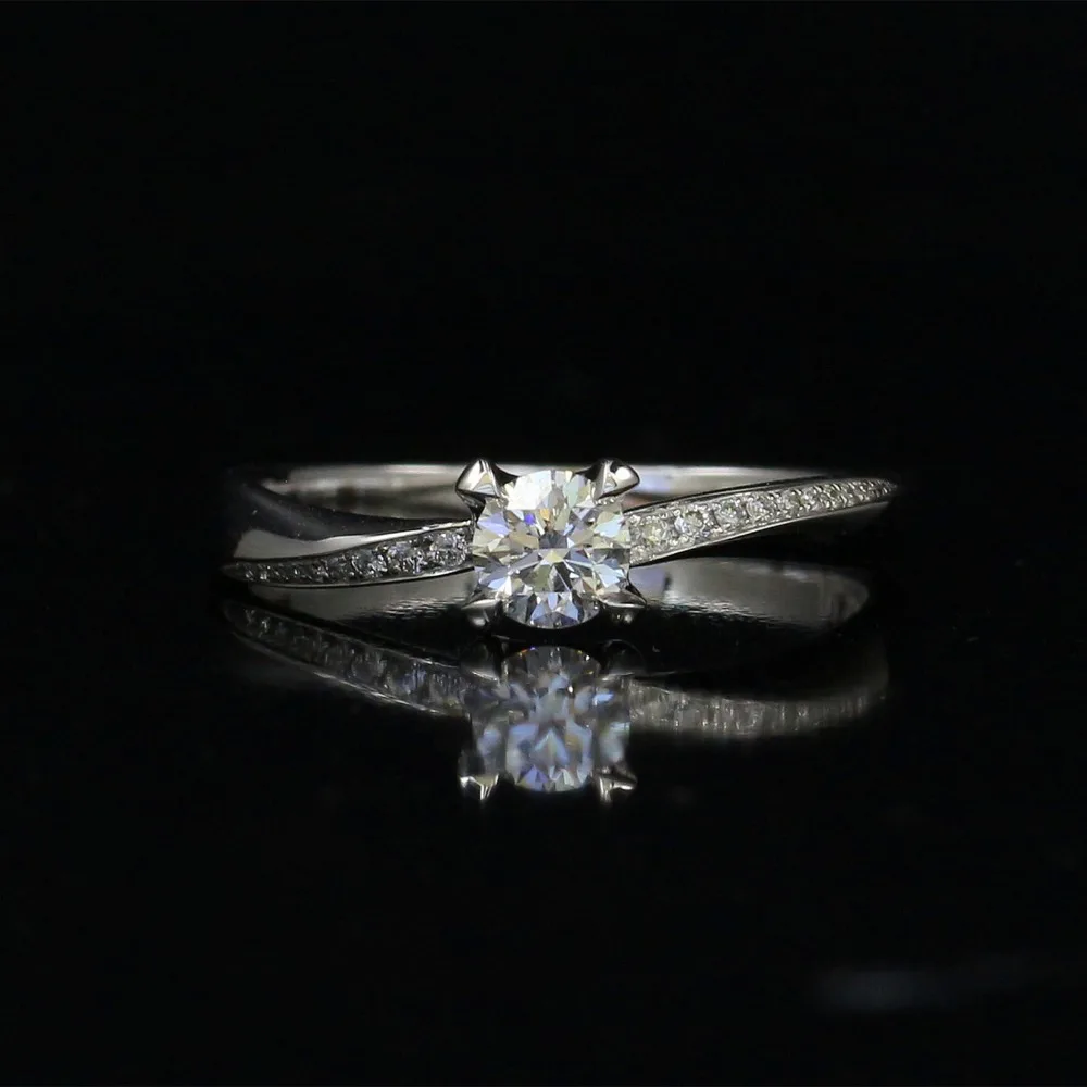 LASAMERO 0,283 CT DE/SI круглое ограненное современное дизайнерское кольцо с натуральным бриллиантом для женщин 18 k Белое Золото сертифицированное обручальное кольцо