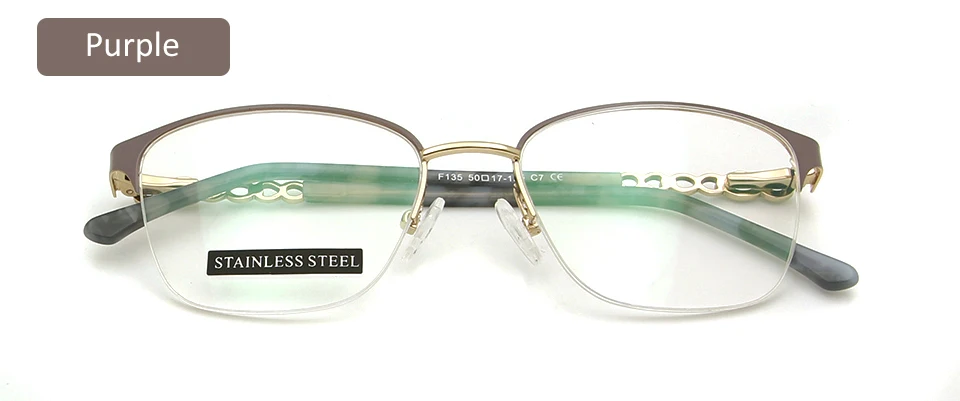 women glasses purple Роскошные Дамские очки кошачий глаз оправа из нержавеющей стали оптическая оправа кошачий глаз очки Стразы для женщин оптические очки - Цвет оправы: women glasses purple