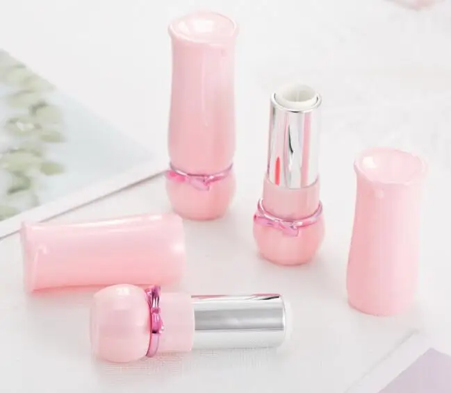 5 шт/лот розовый бант DIY 12,1 мм Lipstic бальзам для губ трубка пустая Высококачественная пластиковая губная помада глянцевый футляр для помады