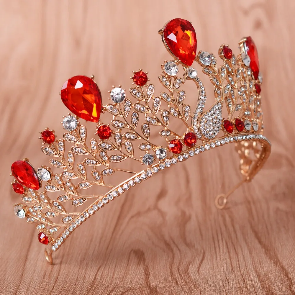 Великолепная девушка королевская синяя корона кристалл принцесса украшения для