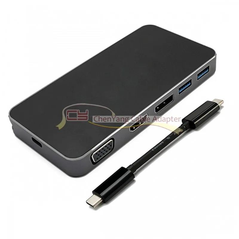 Thunderbolt3 USB 3. 0 Type C to Displayport VGA HDMI HUB & Dual Female адаптер питания для ноутбука|Компьютерные