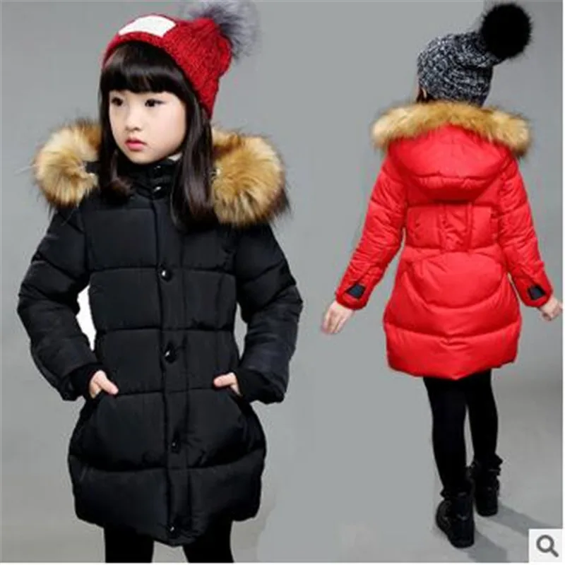 Детские зимние пальто девушки-шерсть-зимой-пальто 2016 Корейских девочек толстые