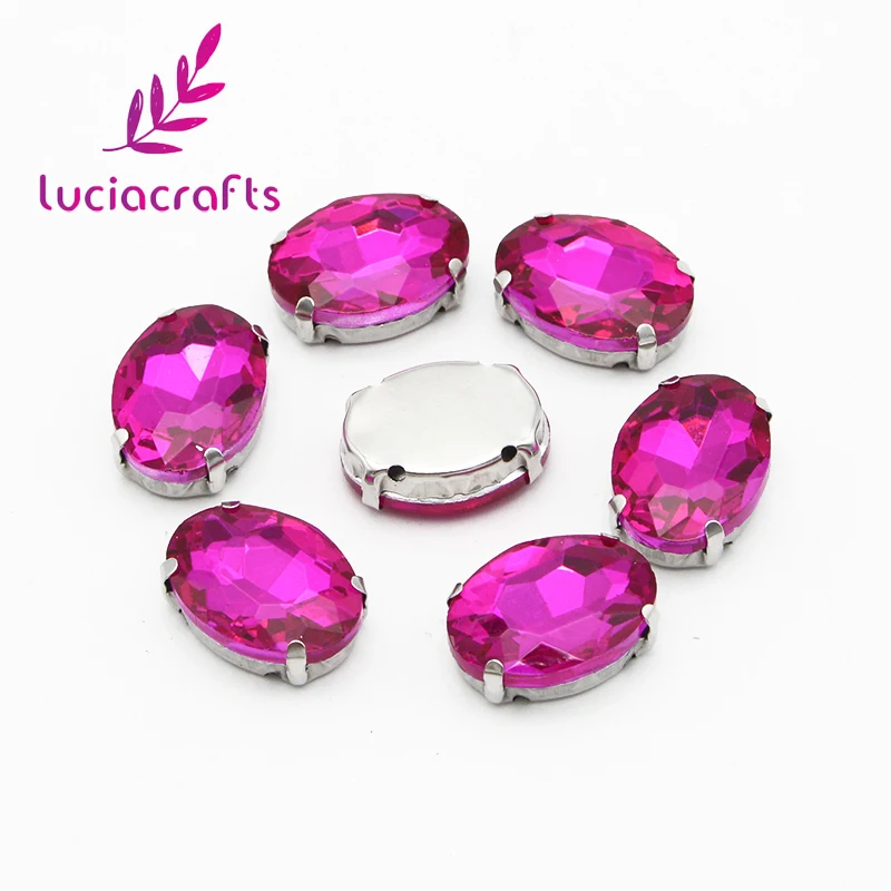Lucia crafts 10 шт./20 шт. 13*18 мм разноцветная овальная дрель стеклянные стразы для