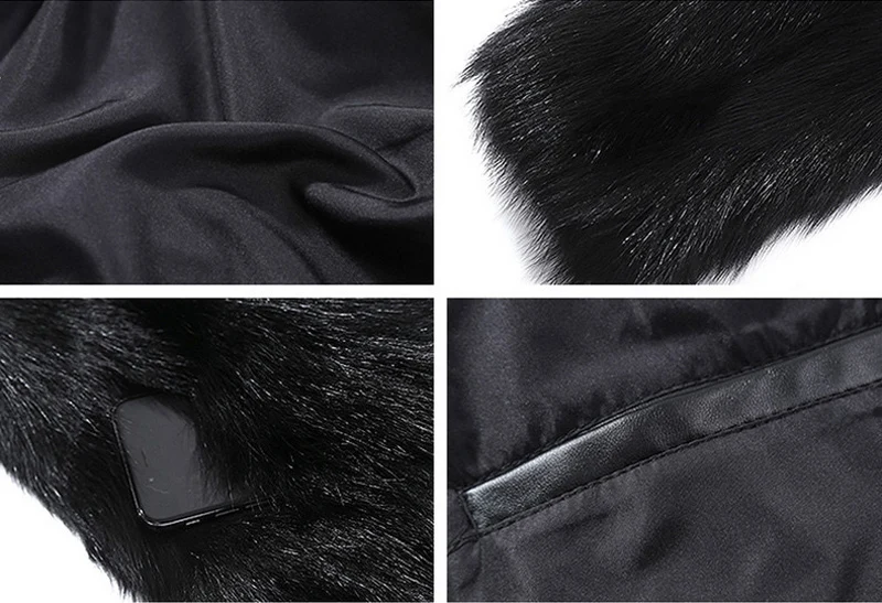 Мужские Длинные куртки из искусственного меха S/6XL черные большие повседневные