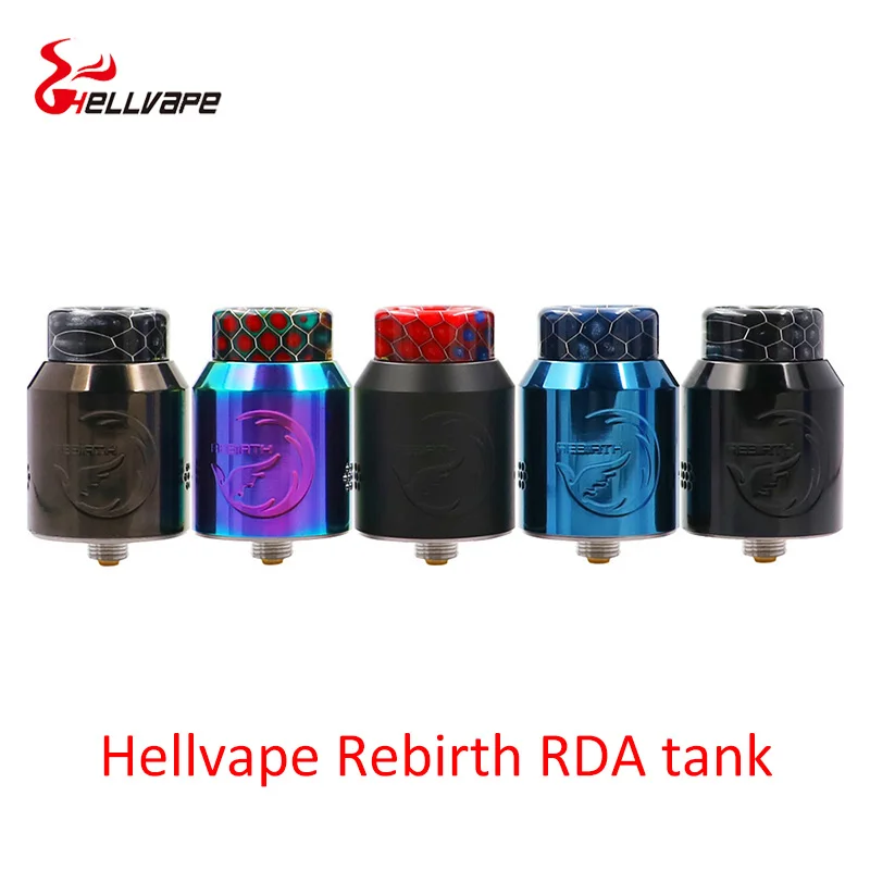 Новейший vape Танк Hellvape ReBirth RDA 24 мм диаметр 6 резервуар с 810 смоляной дриптипом для