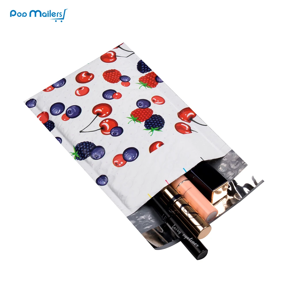 10pcs 6*9 inch Poly Bubble Mailers 175*230mm Envelopes Cherry blueberry mulberry Pattern Lined Mailer | Канцтовары для офиса и