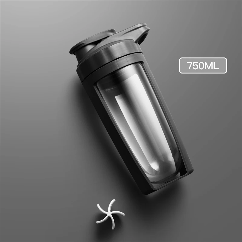 Black 750ml Протеин шейкер большой Ёмкость бутылка для воды на открытом воздухе спортивные Фитнес обучения пить молоко порошка смеситель My Water Bottle(Моя бутылка с водой - Цвет: Black
