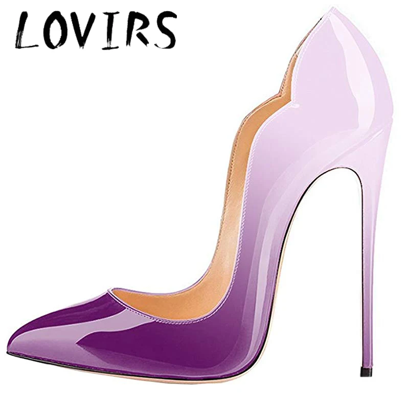 

Lovirs Womens Sexy High Heel Pointy Toe Slip On Pumps Thin Heel 12cm Mixed Color Wedding Evening Stiletto Shoes