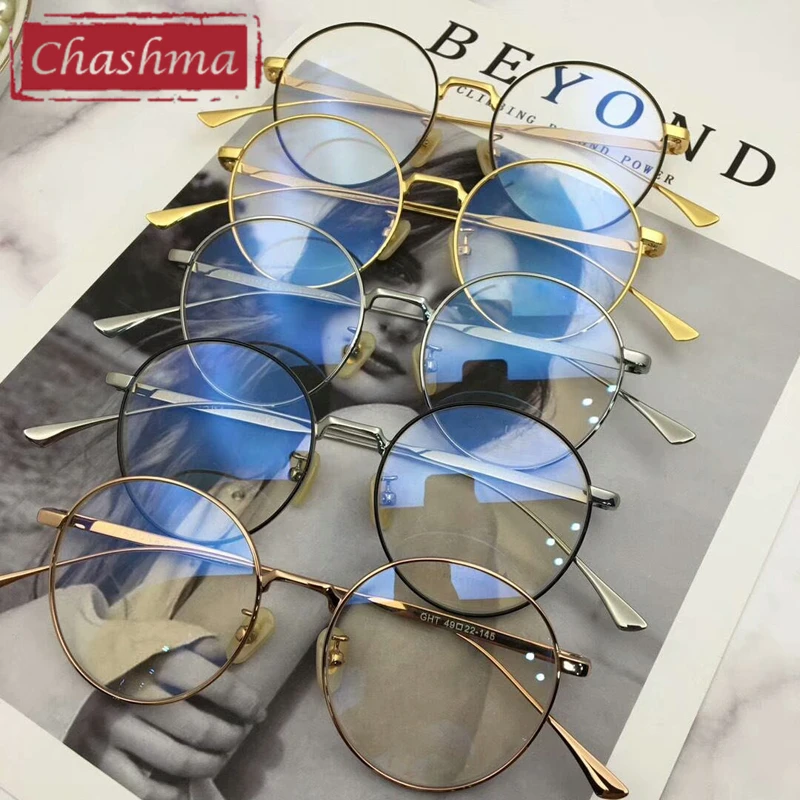 Винтажные титановые золотые оправы для очков Chashma Женские мужские по рецепту