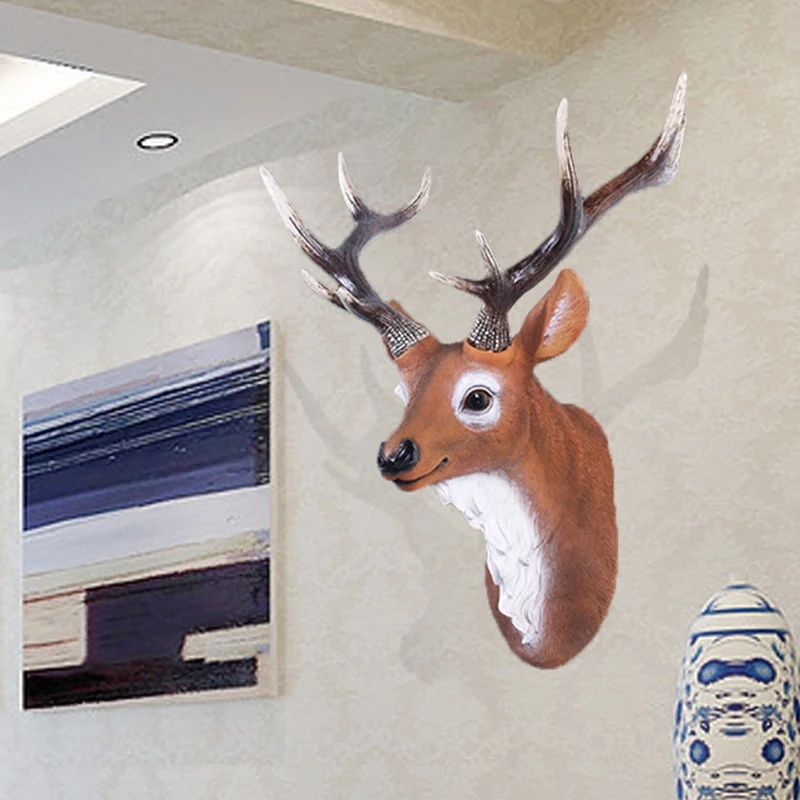 Голова искусства Ремесла Европейская голова оленя висит бар животного кулон