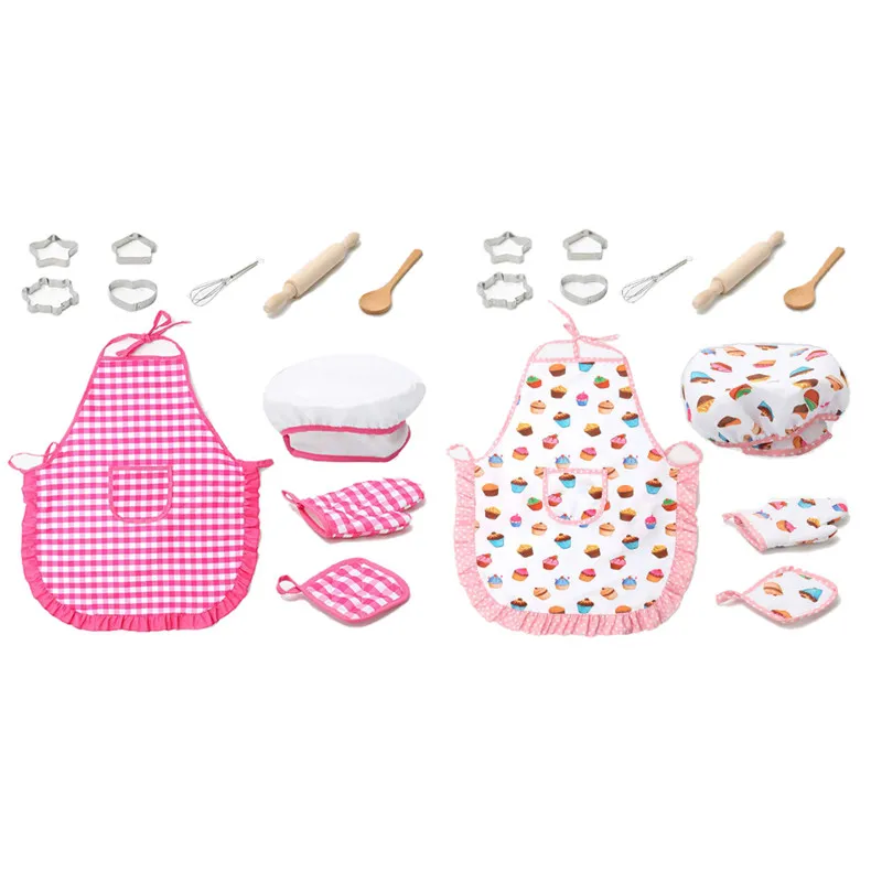 11Pcs/set Kids Simulation Kitchen Toys Baby Girl Baking Tools Apron Kitchenware set | Игрушки и хобби