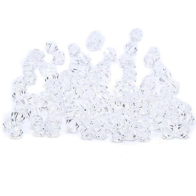 

Transparent 100pc 4mm Austria Crystal Bicone Beads 5301 Glamour Glass Beads DIY Jewelry Production S-10