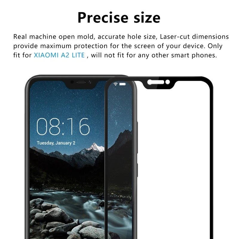 Полное покрытие закаленное стекло для Xiaomi Mi A2 Lite Защитная стеклянная пленка MiA2