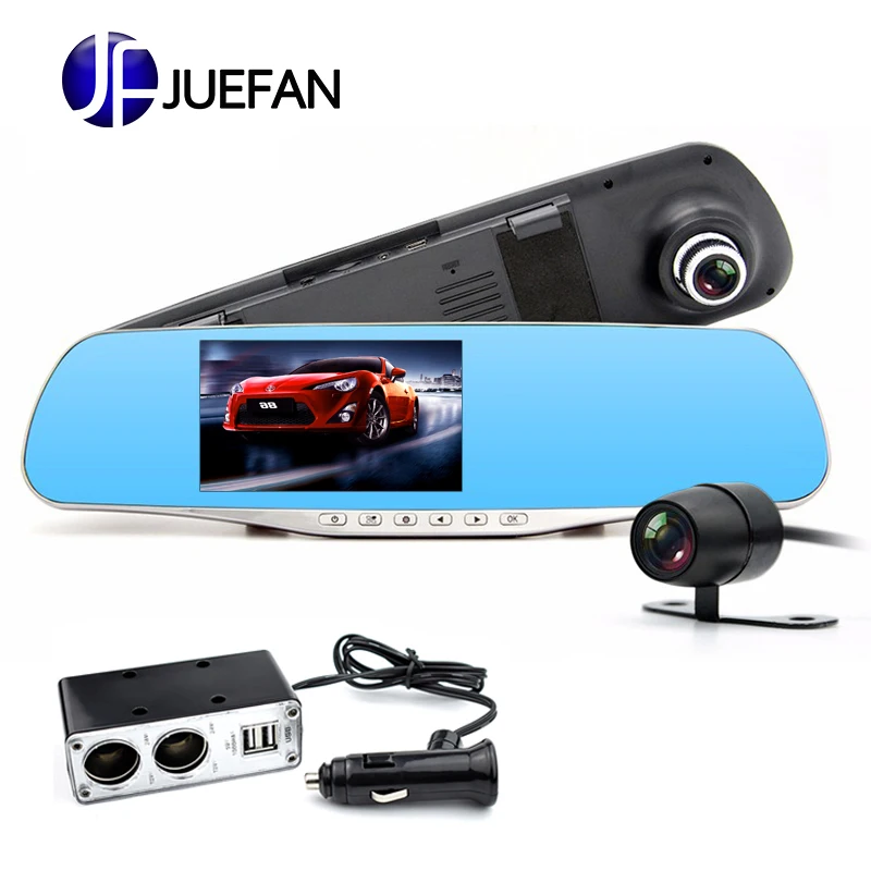 ML500 Автомобильная камера с двумя объективами зеркало заднего вида DVR Full HD 1080P