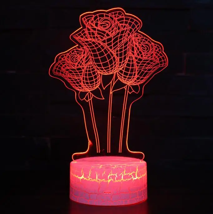 rose Кленовый лист LED 3D Иллюзия визуальный ночник Творческий Спальня украшение стола свет Новинка Цвет Сменные лампы подарок сувенир - Испускаемый цвет: rose