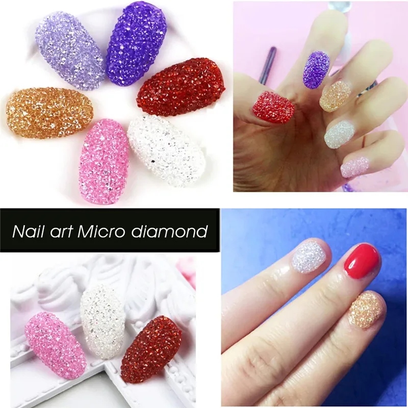 2016 Новый 1440 Шт. Ногтей DIY Стразами Микро Кристалл Алмаза 3D 12 цветов Nail Art Украшения