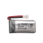 Аккумулятор Limskey 3,7 в 380 мА  ч 25C Lipo для Hubsan X4 H107 H107L H107D JD385 JD388 RC, Аккумулятор 3,7 в 380