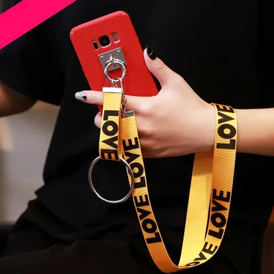 Red yellow strap Чехол для samsung galaxy S8, S9 Plus, S6, S7 Edge, Жесткие ПК-Чехлы, крышка для samsung Note 5, Note 8 - Цвет: Red yellow strap