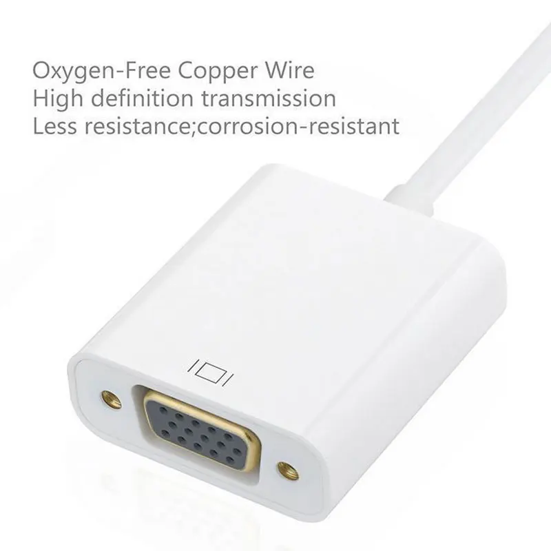 Мини DP к VGA адаптер Thunderbolt Mini DisplayPort кабель конвертер 1080P кабели для Macbook Pro Air