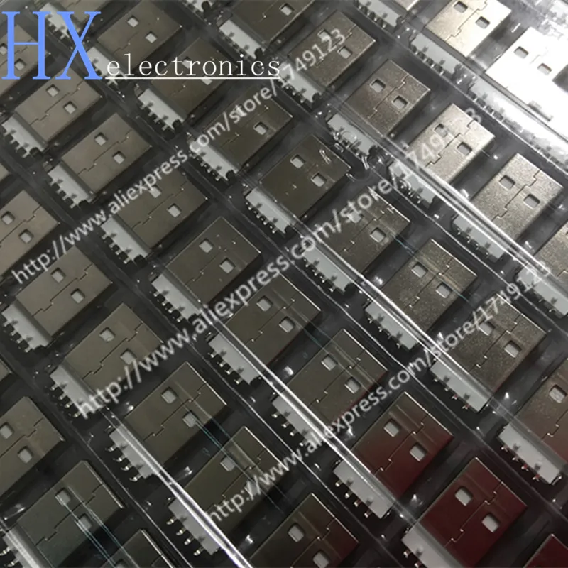 Лидер продаж 100 шт./лот USB 2 0 A Тип штекер прямоугольный SMT монтаж печатной платы