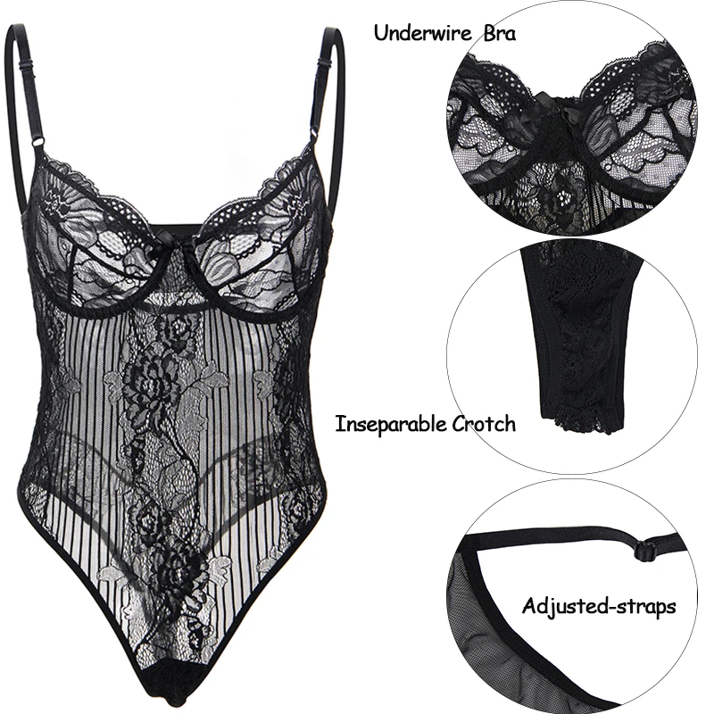 Combinaison Femme, черный прозрачный неоновый кружевной комбинезон, комбинезоны, прозрачные боди с открытой спиной для женщин, комбинезоны R80536
