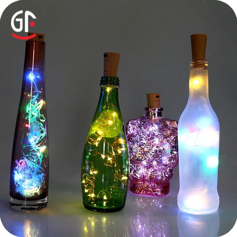 12 шт./упак. 2 м 20 LED бутылки вина из пробки строки Батарея освещение для Рождество