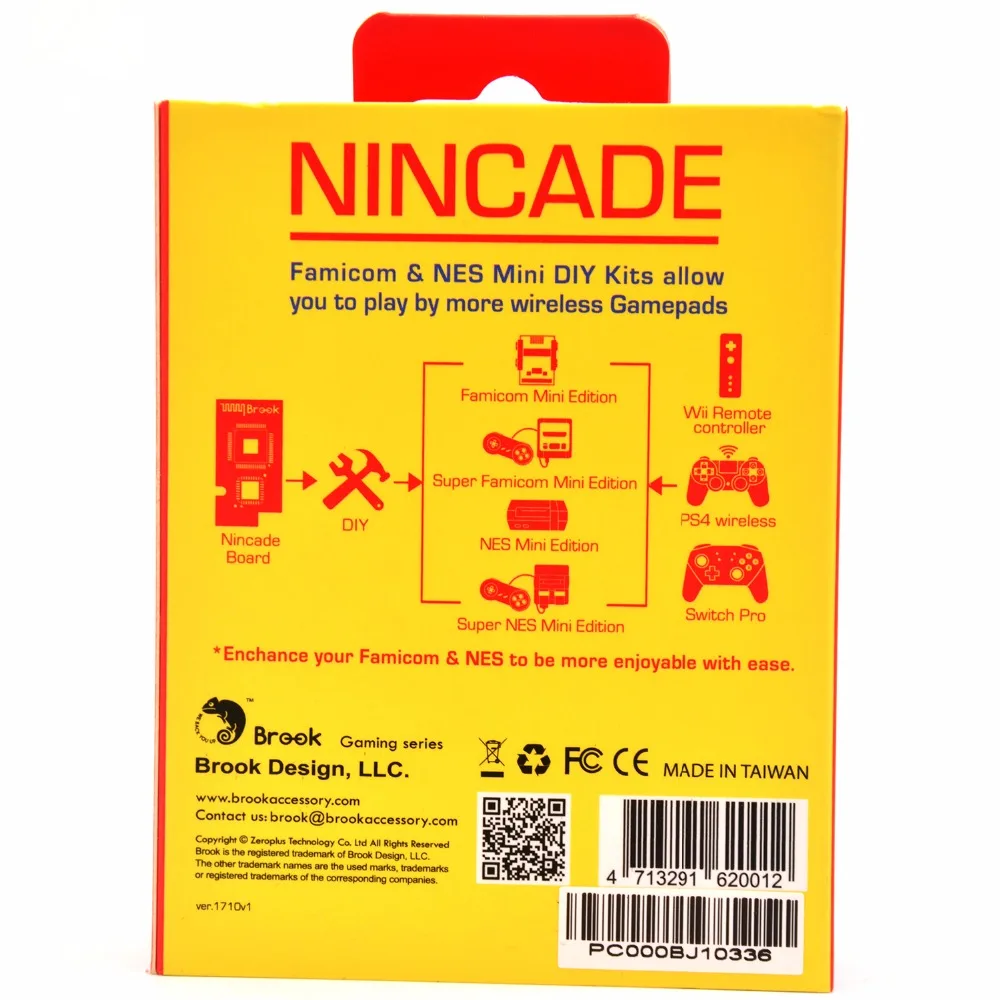 Брук NINCADE доска DIY комплект для Kind NES Classic Edition/мини семейный компьютер Famicom Play с wii/PS4/Switch Pro контроллер