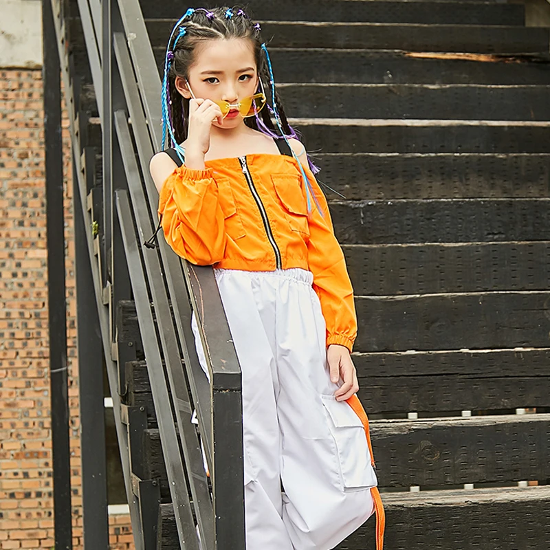 Детский уличный танцевальный костюм из 2 предметов для девочек СВОБОДНЫЙ Модный