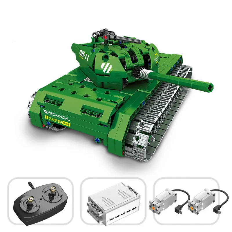 Qihui Military Vehicles German King Tiger Tank Building Blocks Sets WW2 Army Figures RC Soviet Tanks Bricks Model Toys For Boys